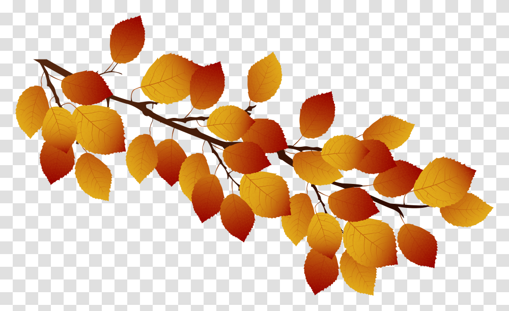 Fall Leaves On Branch Clip Art Transparent Png