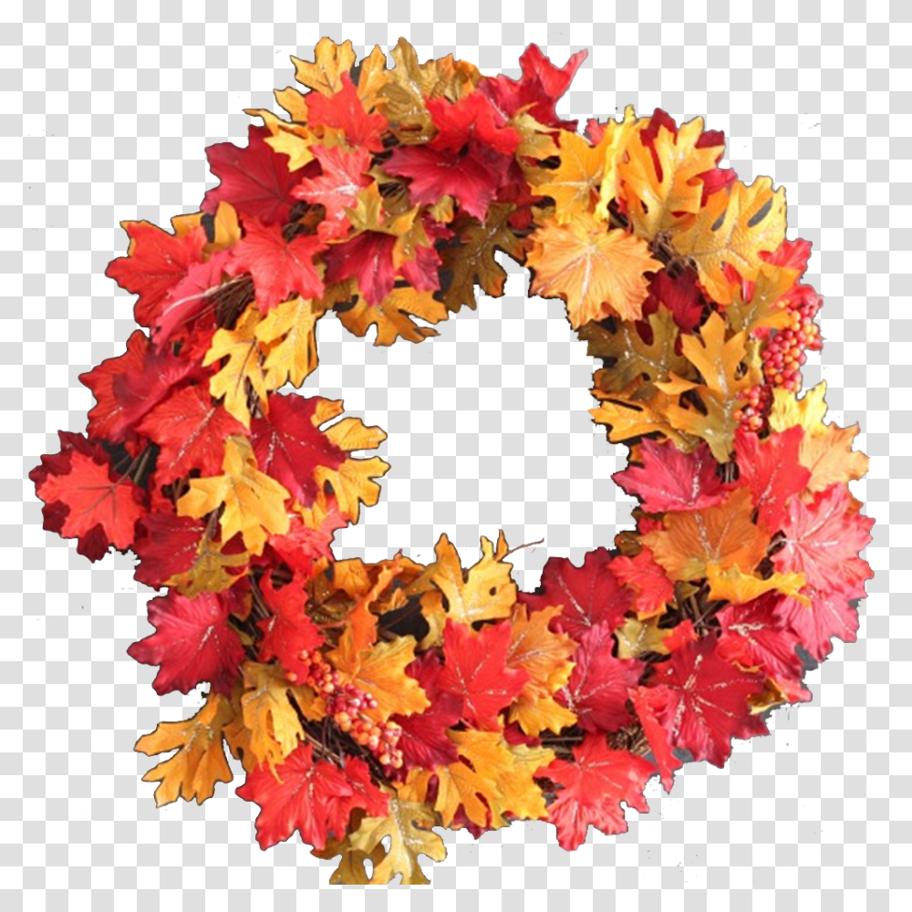 Fall Leaves Wreath Diy, Leaf, Plant, Maple, Tree Transparent Png