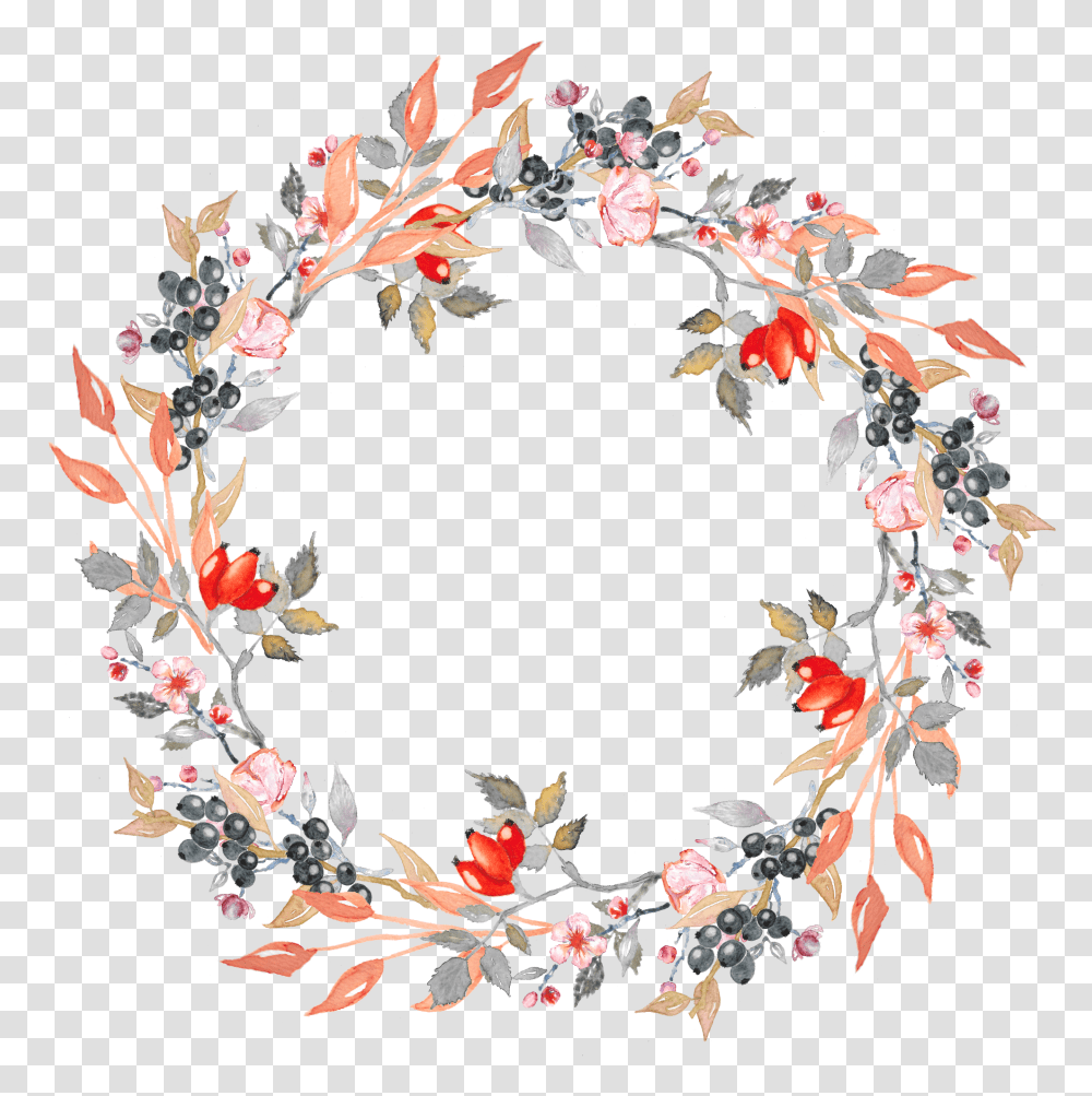 Fall Leaves Wreath, Floral Design, Pattern Transparent Png