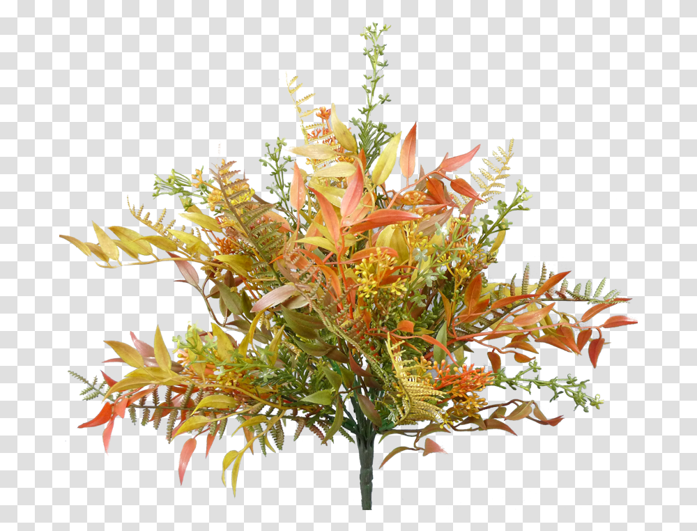 Fall Mixed Leaf Bush Autumn Bush, Plant, Tree, Ornament, Flower Transparent Png
