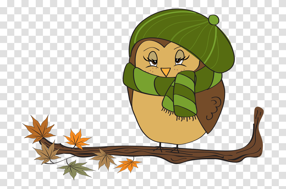 Fall Owl Clipart Fall Leaves Owl Fall Owl And Owl, Plant, Leaf, Vegetable, Food Transparent Png