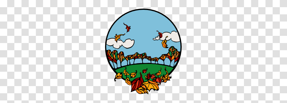 Fall Scene In A Circle Clip Art, Egg, Food, Animal, Bird Transparent Png