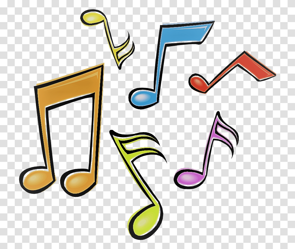 Fall Sing Colored Musical Notes Clip Art, Label, Parade, Cutlery Transparent Png