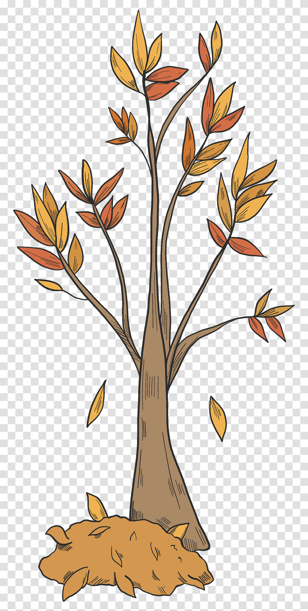 Fall Tree Clipart Free Download Creazilla Rosa Glauca, Leaf, Plant, Graphics, Floral Design Transparent Png