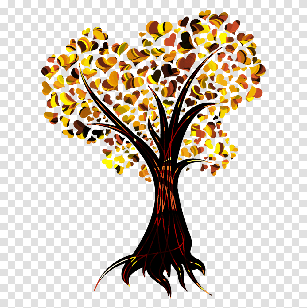 Fall Tree Tree Of Heart, Modern Art, Lamp, Graphics, Pattern Transparent Png