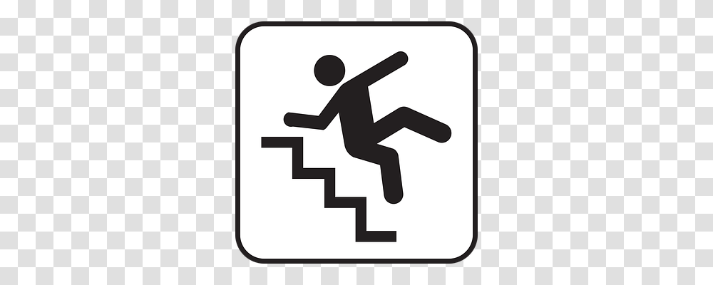 Falling Symbol, Sign, Road Sign, Stopsign Transparent Png