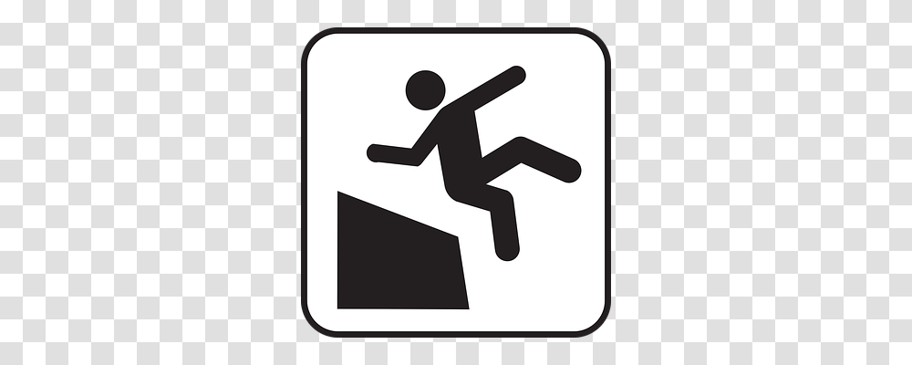 Falling Symbol, Sign, Road Sign, Logo Transparent Png