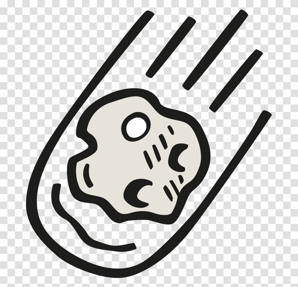 Falling Asteroid Icon Asteroid Clipart Black And White, Stencil, Hand, Face, Pirate Transparent Png