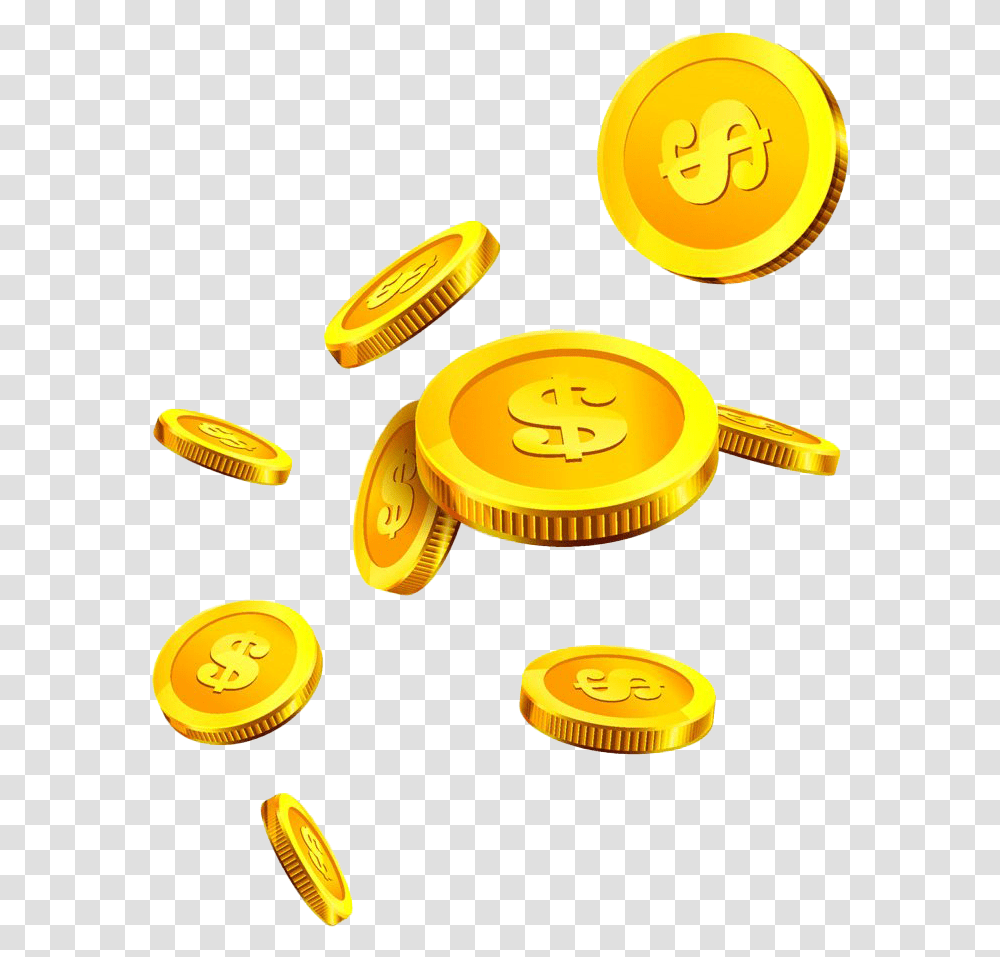 Falling Gold Coin Coins, Frisbee, Toy, Money, Wax Seal Transparent Png