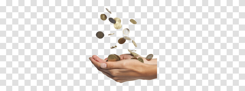 Falling Money, Person, Hand, Finger, Coin Transparent Png