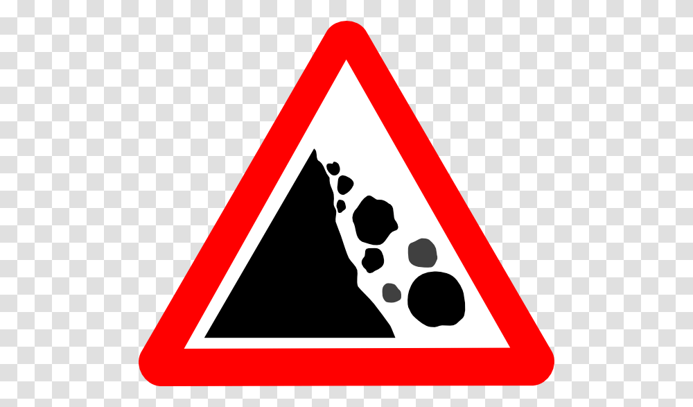 Falling Rock Signs Clipart, Triangle, Road Sign Transparent Png