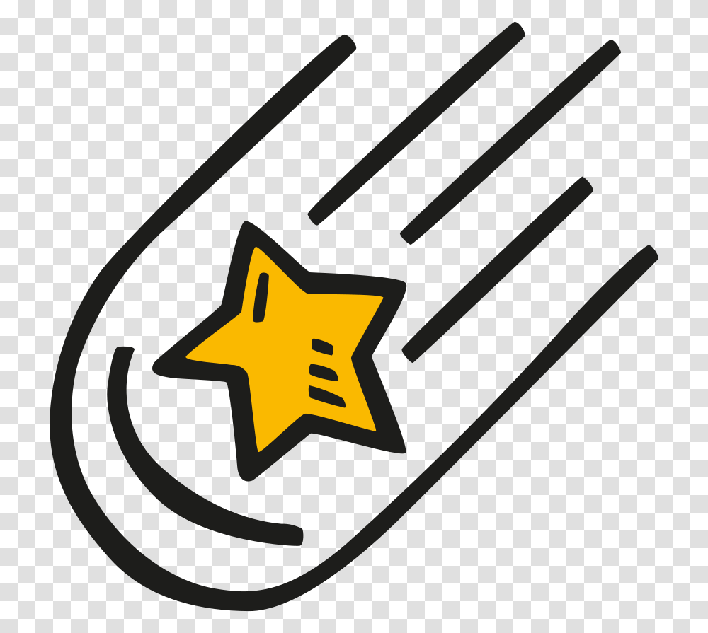 Falling Star Icon, Star Symbol, Emblem Transparent Png