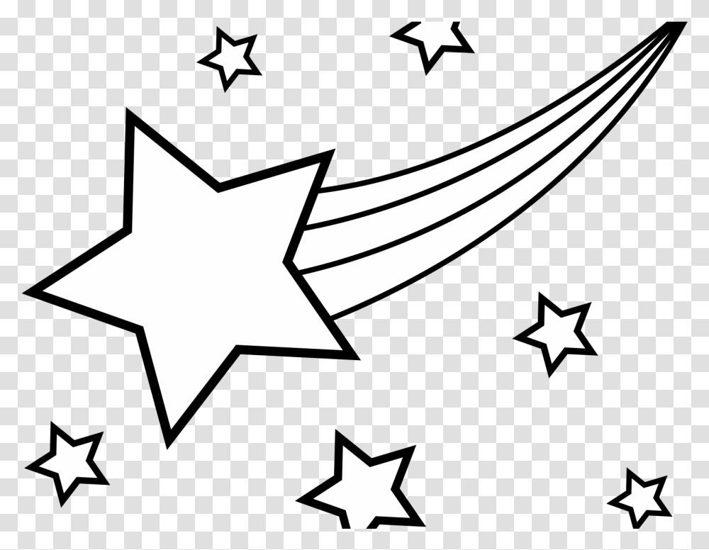 Falling Stars Clipart Black And White Shooting Star Svg Free, Symbol, Star Symbol, Axe, Tool Transparent Png