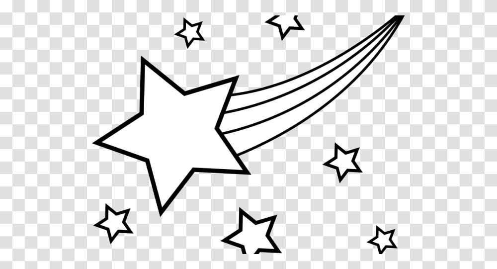 Falling Stars Clipart Colorful Shooting Star Black And White, Star Symbol Transparent Png