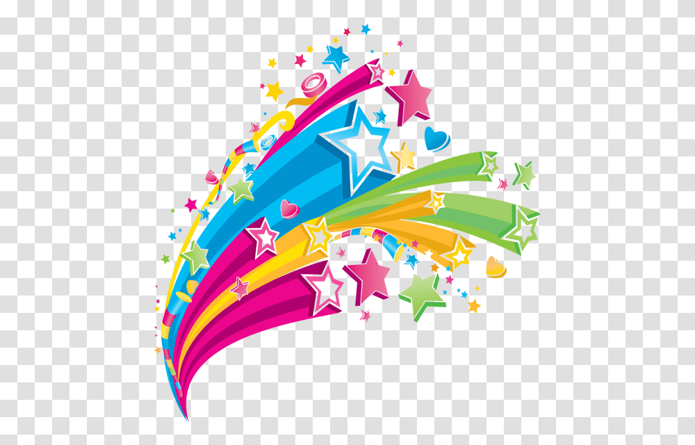 Falling Stars Clipart Shiny Star Colorful Stars, Pattern, Ornament, Fractal Transparent Png