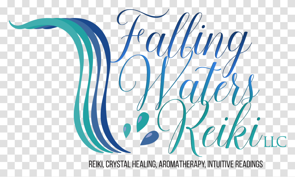 Falling Waters Reiki New Calligraphy, Handwriting Transparent Png