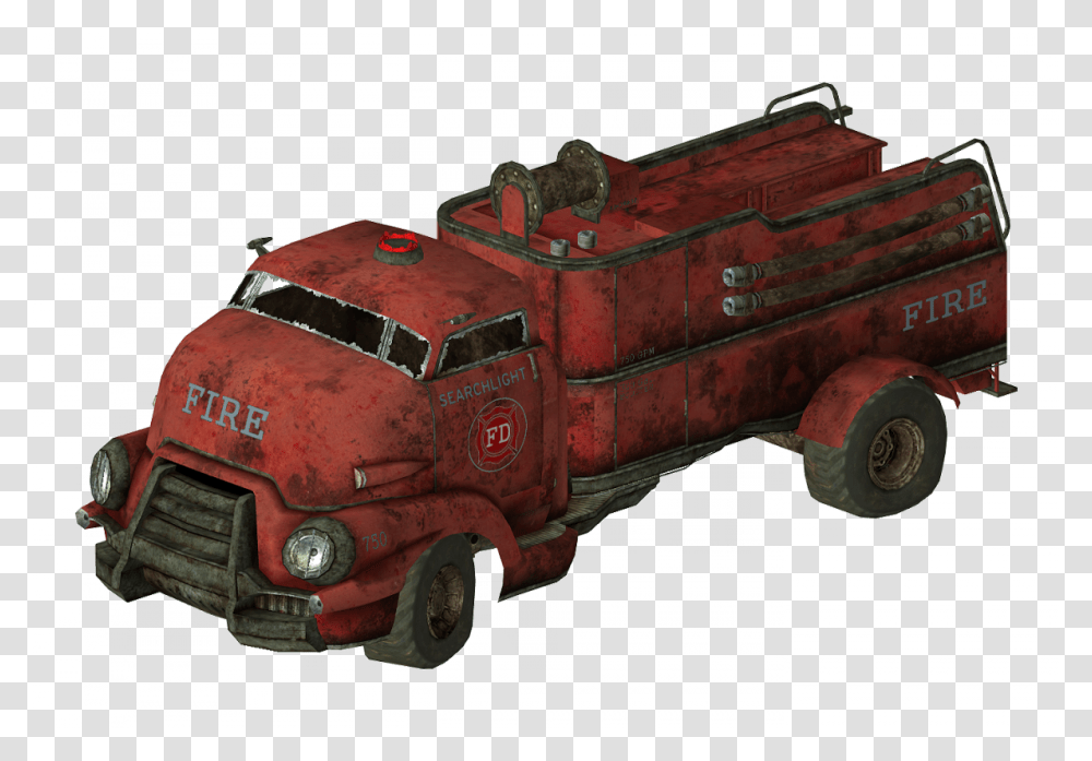 Fallout 4 Fire Truck, Vehicle, Transportation, Tire, Bumper Transparent Png