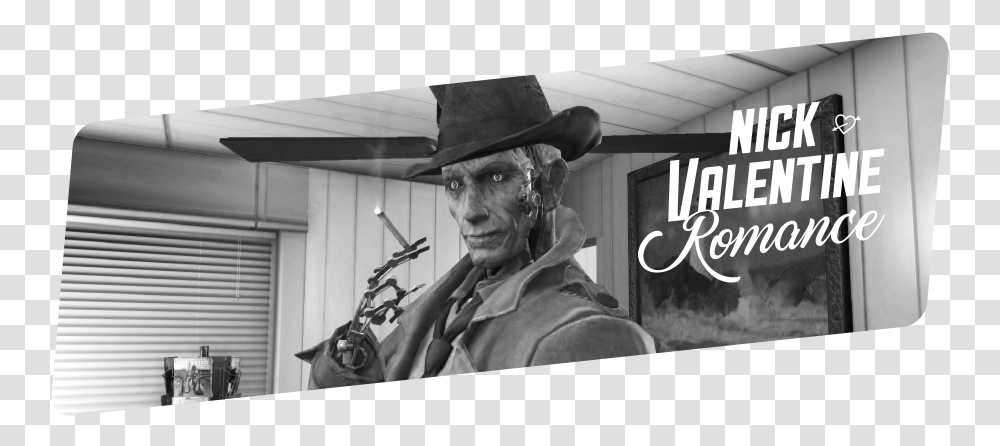 Fallout 4 Nick Valentine Romance Deutsch, Person, Hat, Cowboy Hat Transparent Png