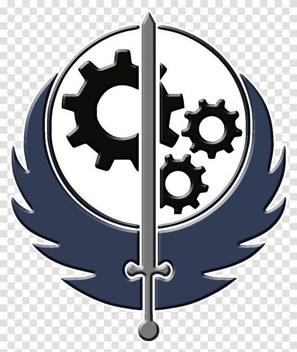 Fallout Brotherhood Brotherhood Of Steel Logo, Symbol, Emblem, Cross, Trademark Transparent Png