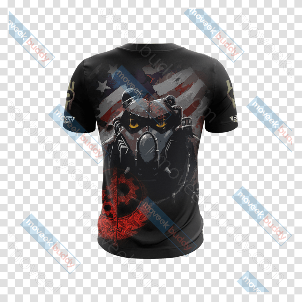Fallout Brotherhood Of Steel New Unisex 3d T Shirt Active Shirt, Person, Helmet Transparent Png