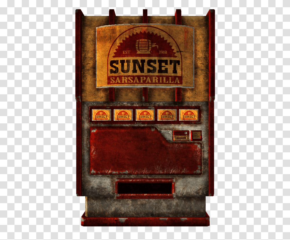 Fallout New Vegas Lucky 38 Billboard Picture 432673 Sunset Sarsaparilla Vending Machine, Mailbox, Letterbox, Logo, Symbol Transparent Png