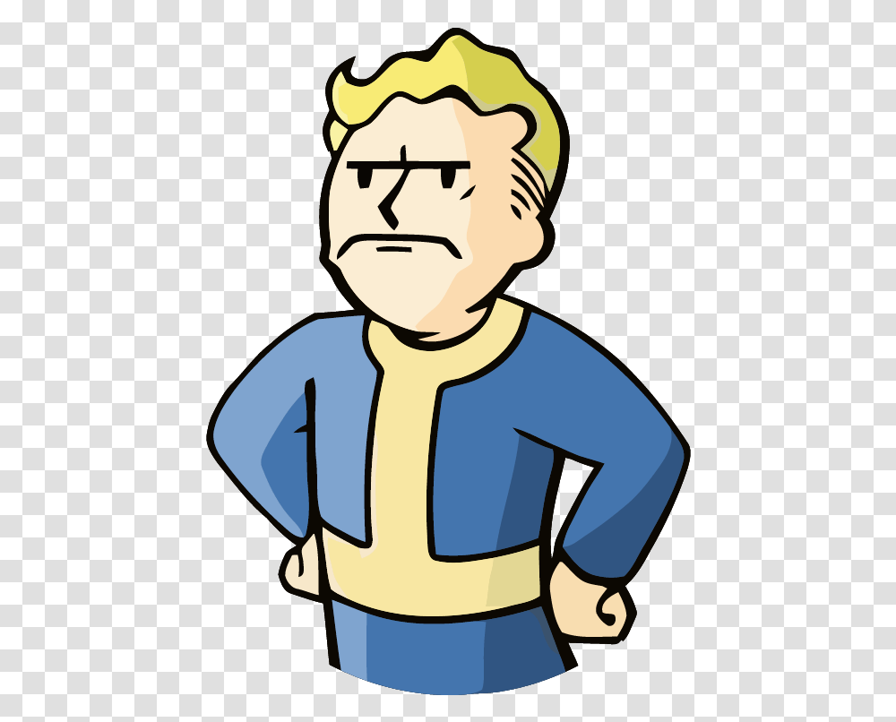 Fallout Vault Boy Angry, Face, Text, Label, Clothing Transparent Png