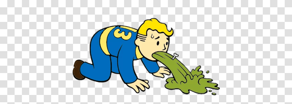 Fallout Vaultboy Vault Boy Cartoon Vomiting, Relish, Food, Pickle Transparent Png