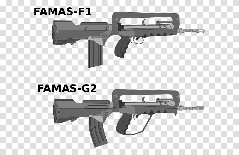 Famas, Gun, Weapon, Weaponry, Rifle Transparent Png