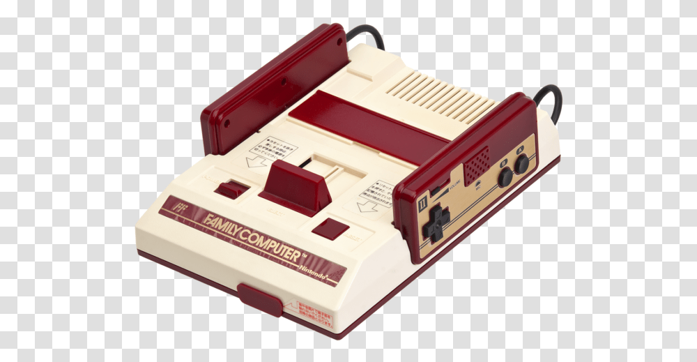 Famicom Console Compact Nintendo White And Red, Electrical Device, Adapter, Box, Electronics Transparent Png