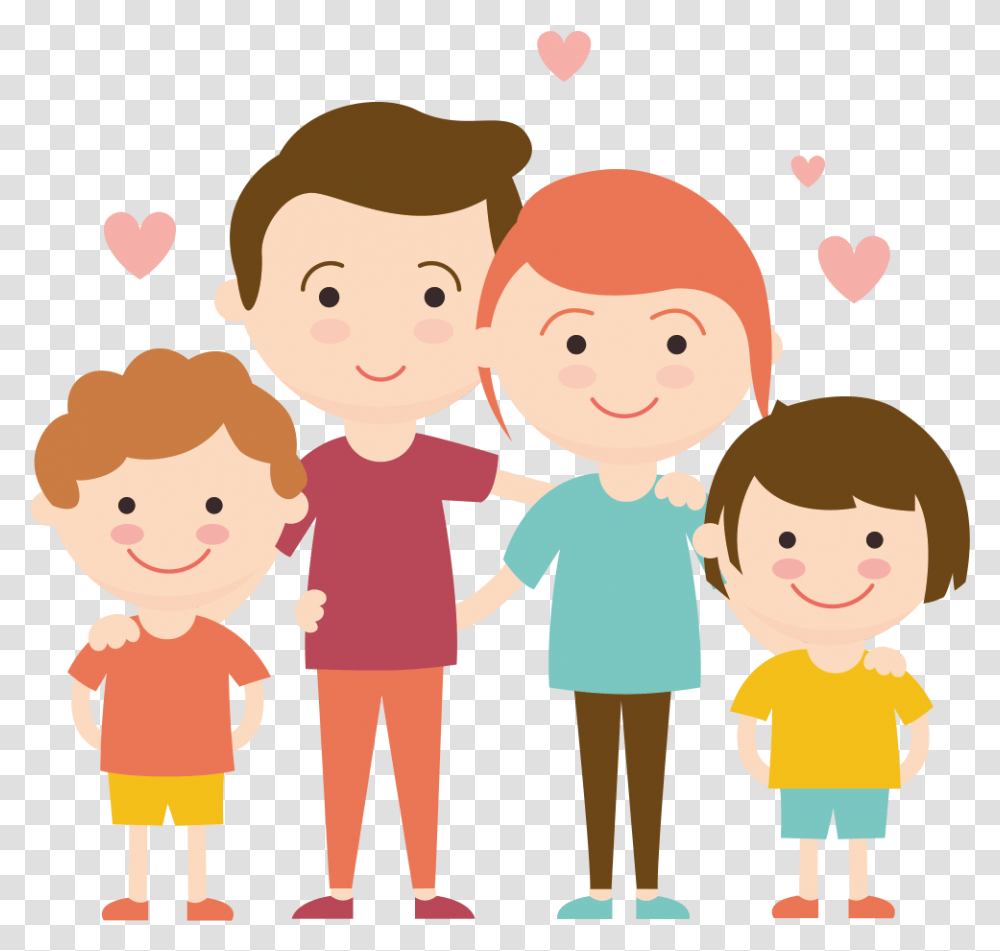 Familia Feliz Family Day Vector Hd Download Family Love Cartoon, Person, Human, People, Hand Transparent Png