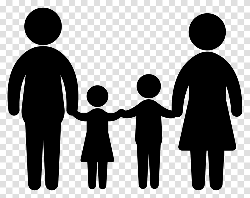 Familiar Group Of Two Children Father And Mother Mom And Dad Icon, Person, Human, Hand, People Transparent Png