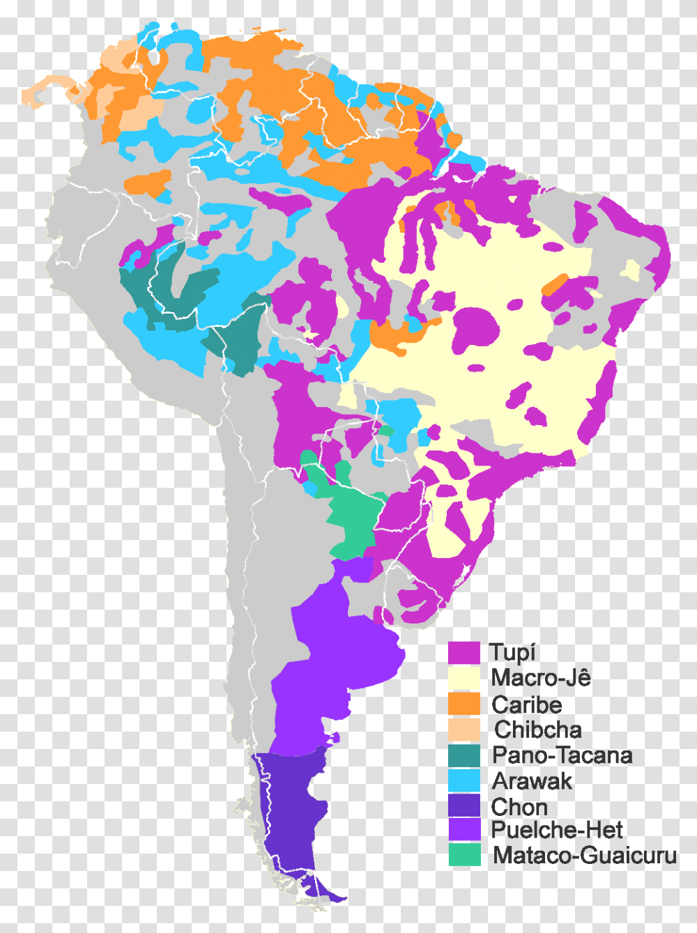 Families South America Native Map, Diagram, Plot, Atlas Transparent Png