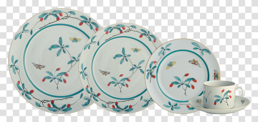 Famille Verte 5 Piece Place Setting Plate, Porcelain, Pottery, Saucer Transparent Png