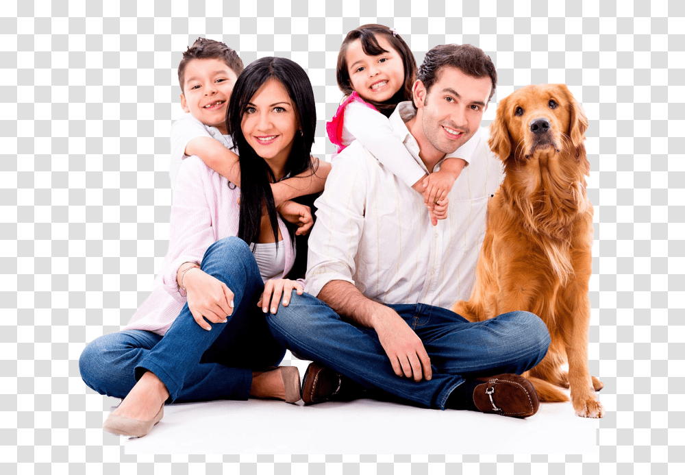 Family And Dog Download Happy Family With Dog Background, Person, People, Shoe, Female Transparent Png