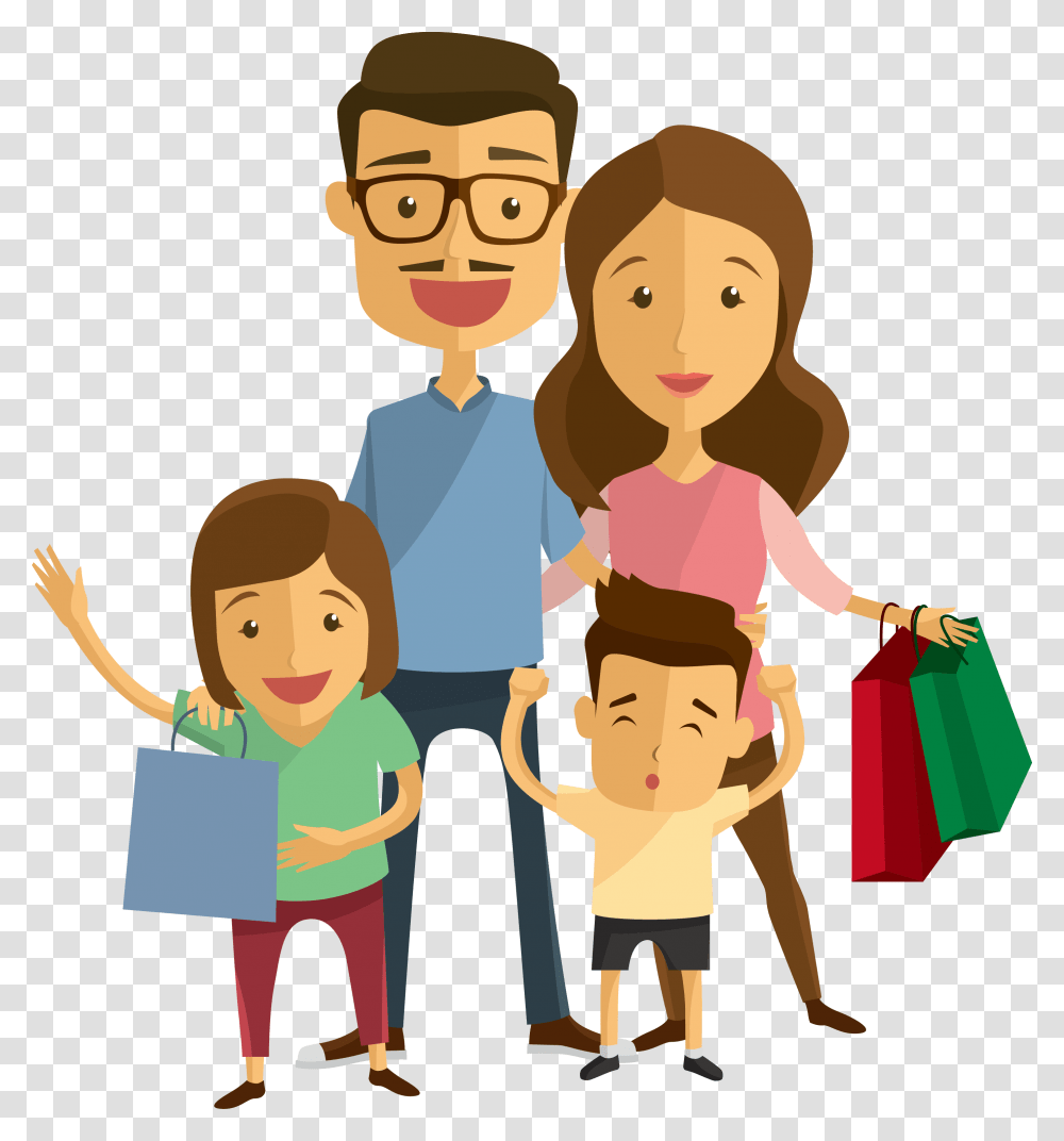Family Animation Clip Art Family Animated Background, Person, Human, Shopping, People Transparent Png
