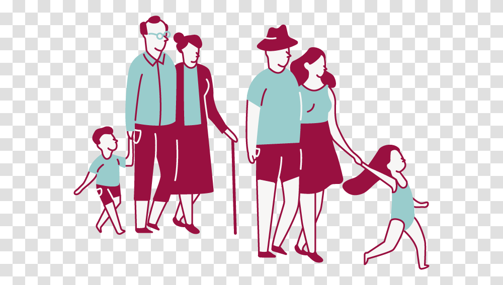 Family At The Beach Illustration, Person, People, Hand, Poster Transparent Png