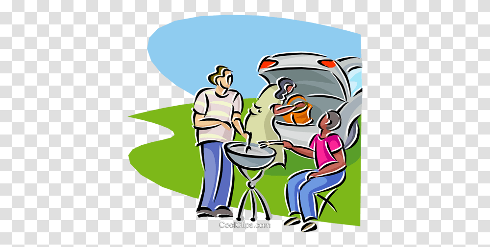 Family Barbeque Royalty Free Vector Clip Art Illustration, Water, Person, Human, Fountain Transparent Png