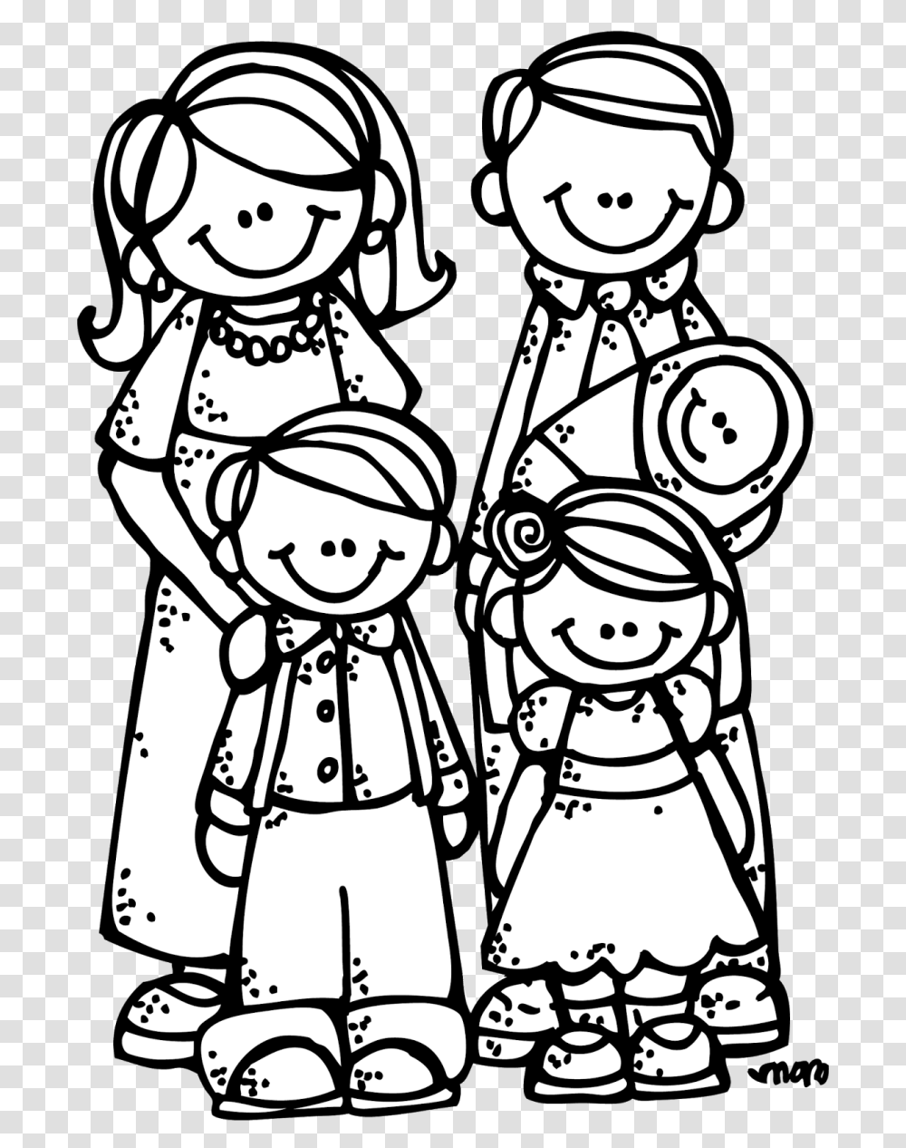 Family Black Cliparts, Drawing, Doodle, Chef, Stencil Transparent Png