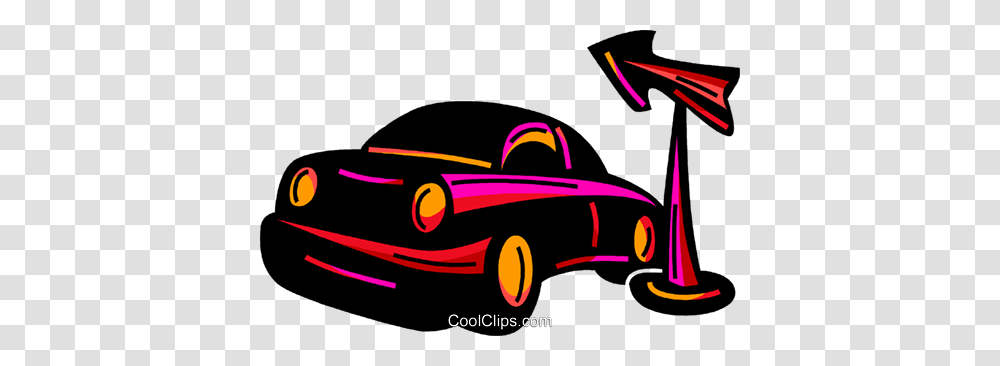 Family Car And Road Sign Royalty Free Vector Clip Art Illustration, Vehicle, Transportation, Sports Car, Sedan Transparent Png