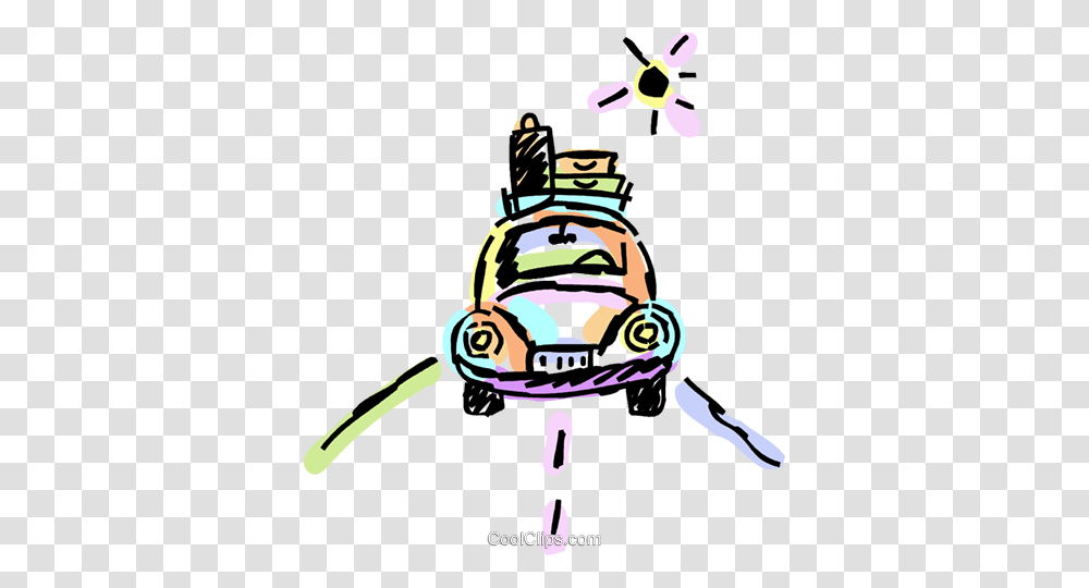 Family Car Loaded With Luggage Royalty Free Vector Clip Art, Helmet, Apparel Transparent Png