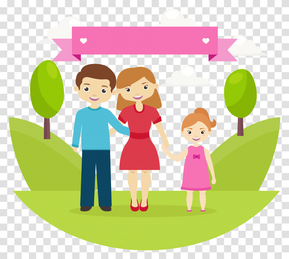 Family Cartoon Cartoon Happy Family Of Three, Person, Human, People, Hand Transparent Png