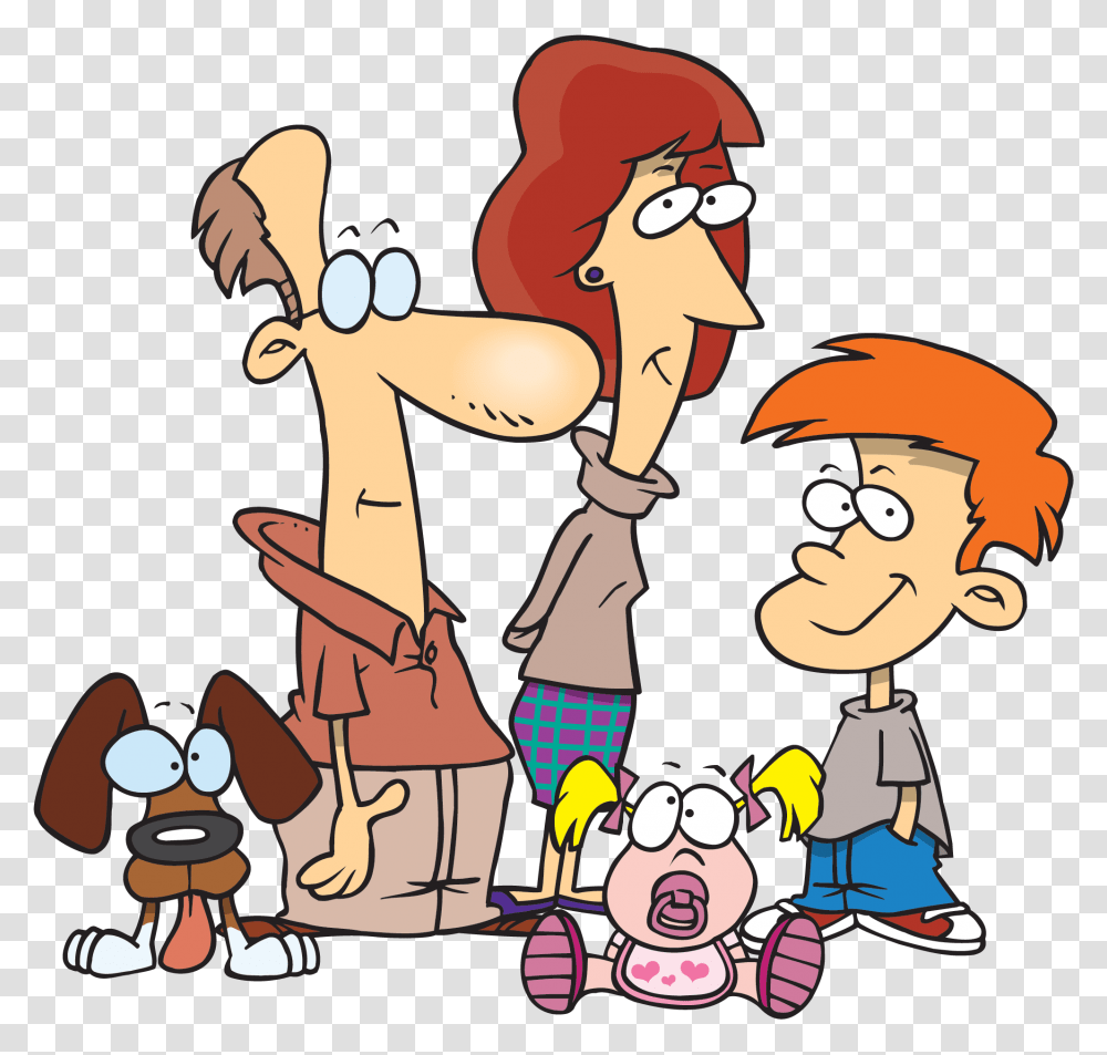 Family Cartoon Clipart, Drawing, Doodle Transparent Png