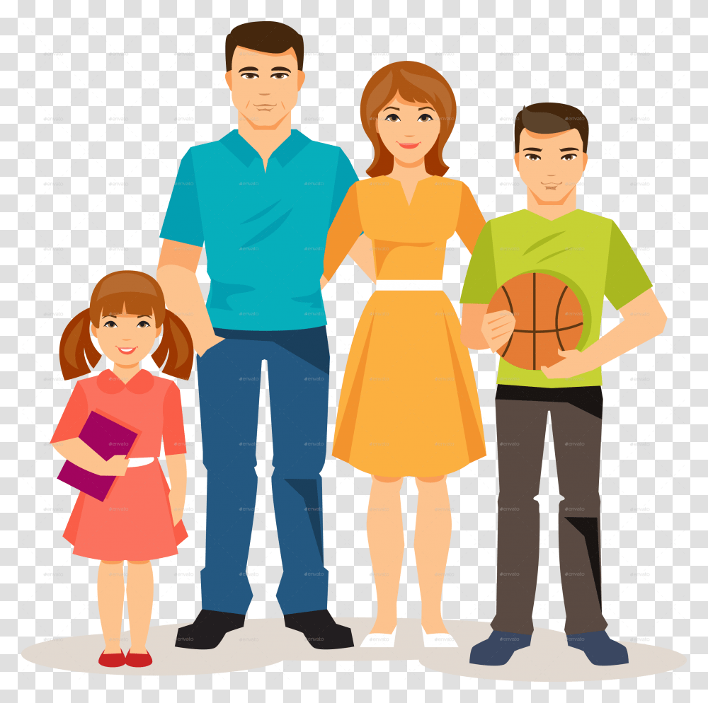 Family Cartoon No Background, People, Person, Human Transparent Png