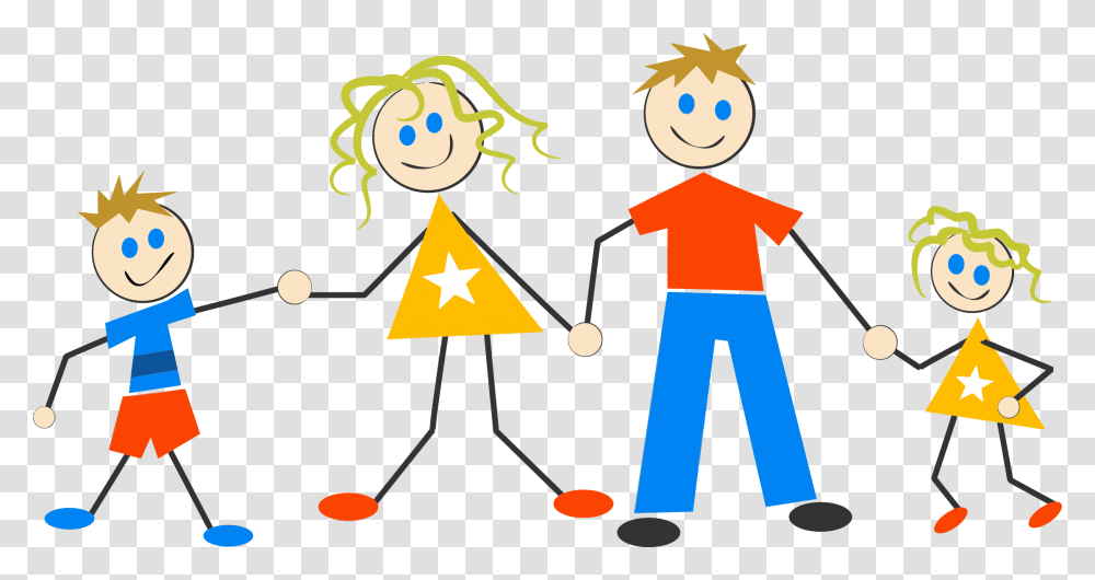 Family Child Society Interpersonal Family Of 4 Stick Figures, Star Symbol, Road, Triangle Transparent Png