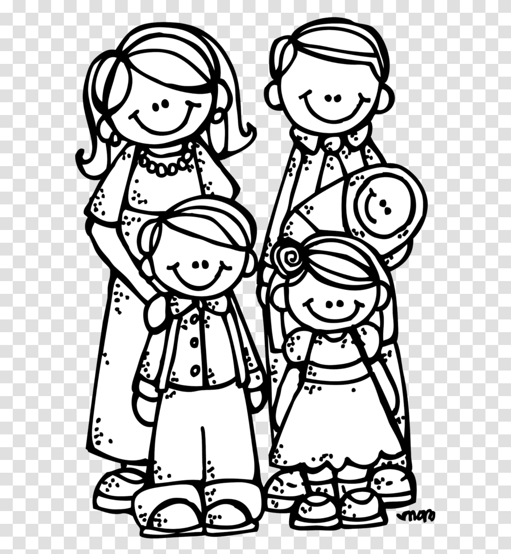Family Clip Art Black And White, Doodle, Drawing, Stencil, Chef Transparent Png