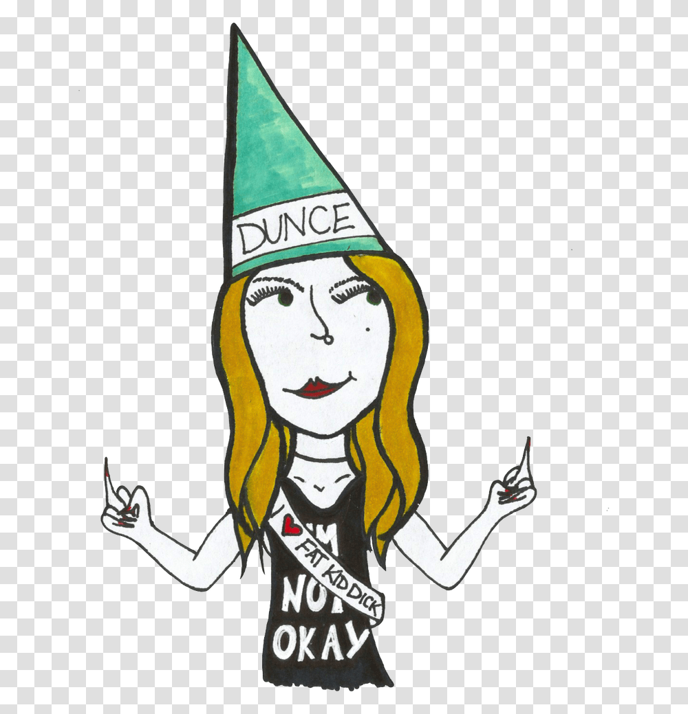 Family Clipart Unhappy Cartoon Woman Dunce Cap, Person, Hat, Performer Transparent Png