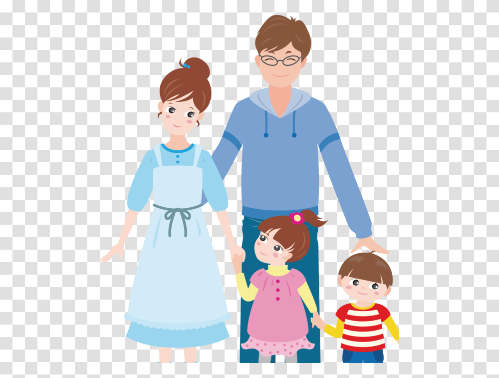 Family Day Cartoon People Child For Happy Mother And Daughter Cartoon, Person, Human Transparent Png