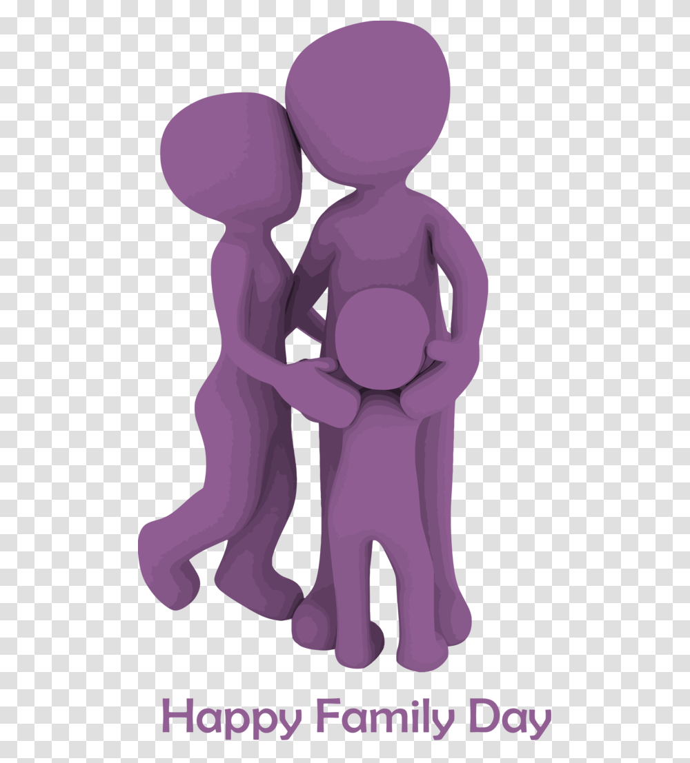 Family Day Cartoon Purple Violet For Happy Portable Network Graphics, Standing, Kneeling, Animal, Mammal Transparent Png