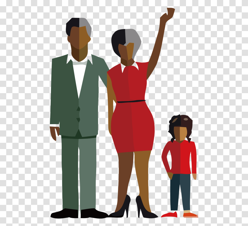 Family Day People Cartoon Standing For Happy Illustration, Person, Human, Performer, Clothing Transparent Png