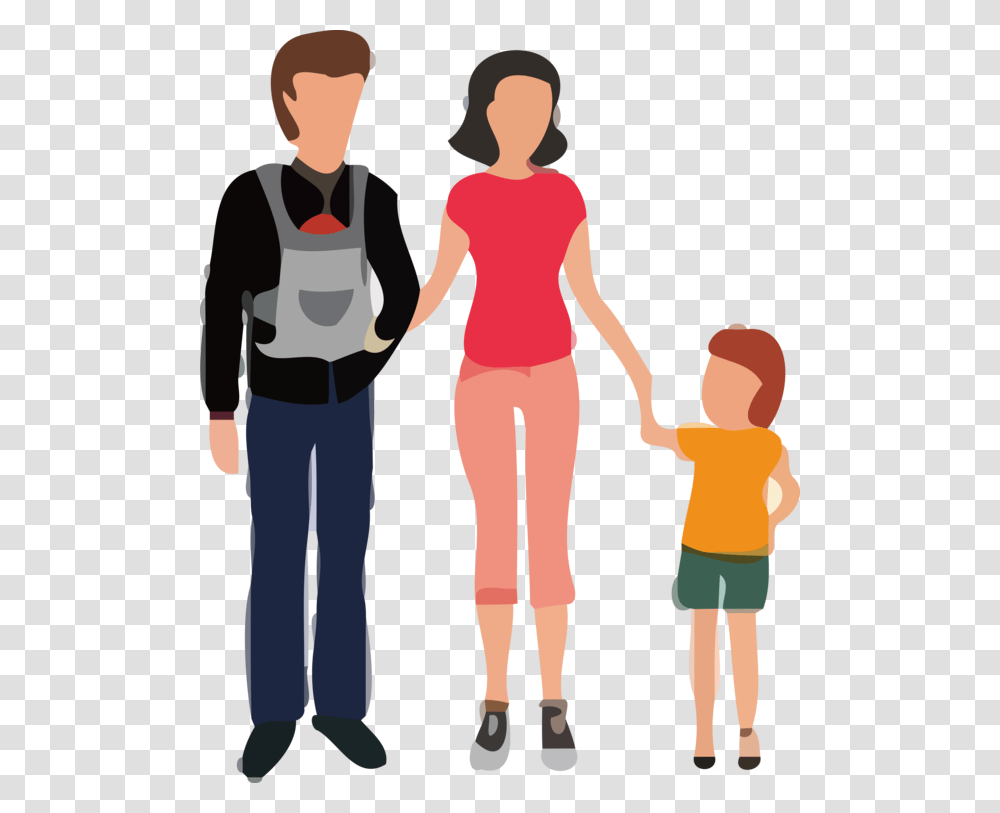 Family Day People Cartoon Standing For Holding Hands, Person, Human Transparent Png